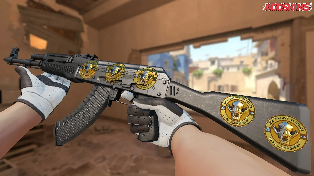 Sticker | Gold ESL Skull (Foil) | Katowice 2014 inspecting