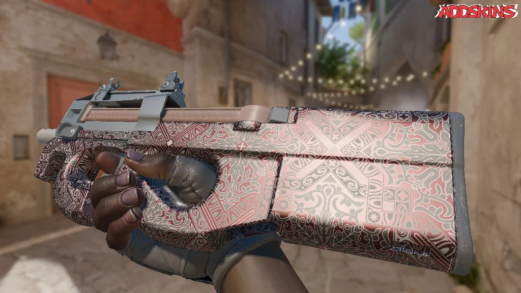 P90 | Baroque Red inspecting