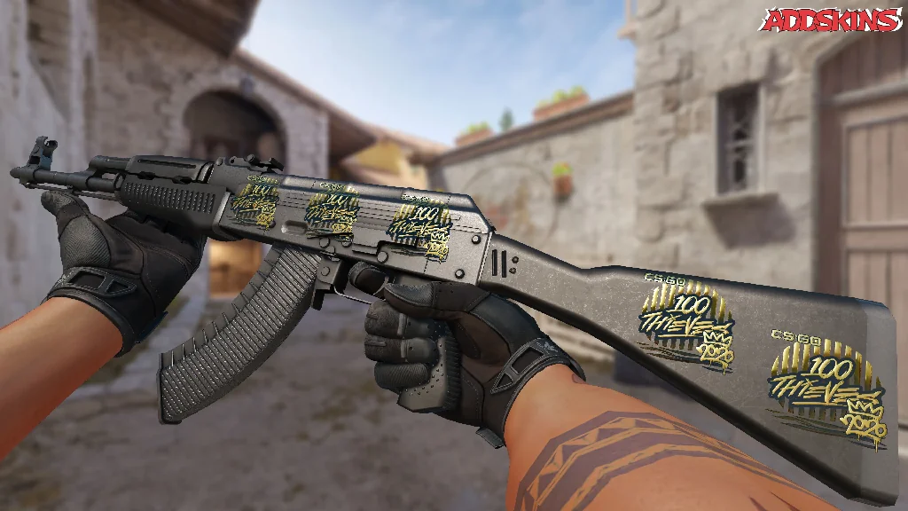 Sticker | 100 Thieves (Gold) | 2020 RMR inspecting