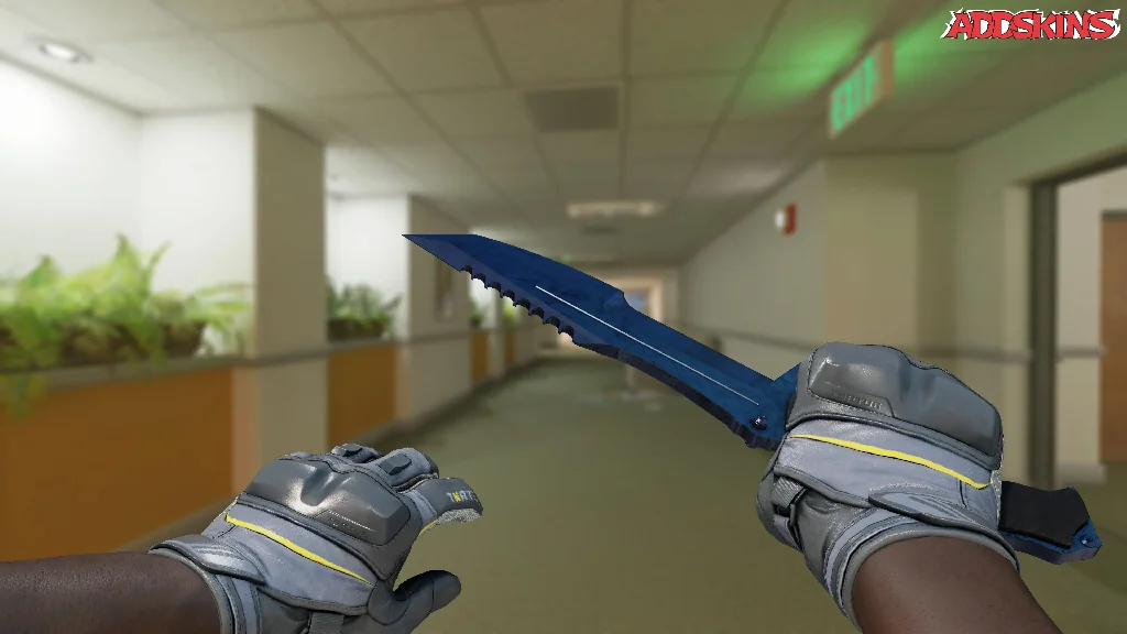 ★ Huntsman Knife | Blue Steel holding