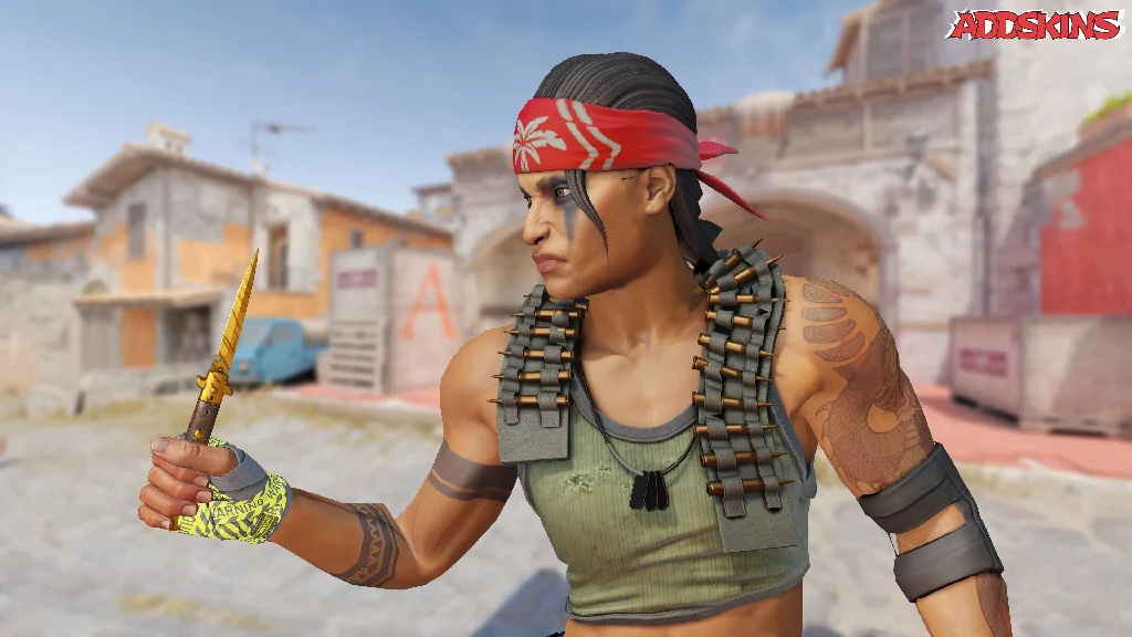 ★ Stiletto Knife | Tiger Tooth pose-2