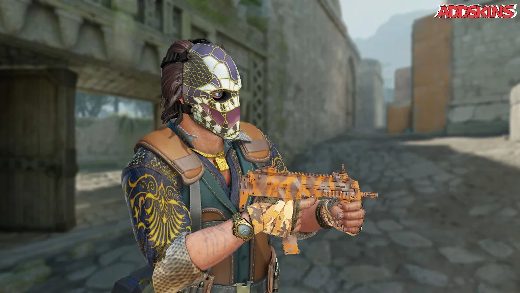 MP7 | Orange Peel pose-3