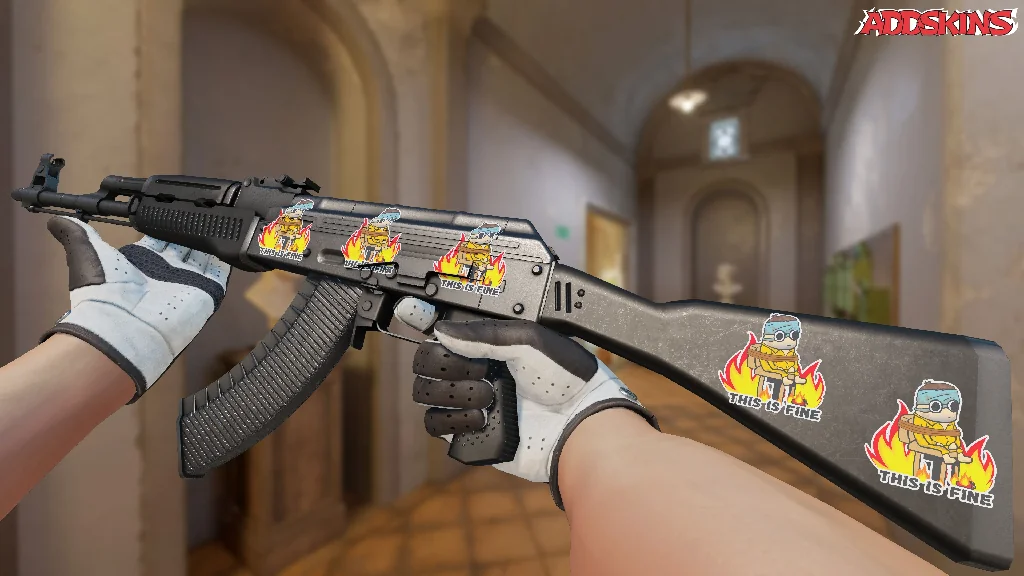 Sticker | This Is Fine (H) inspecting