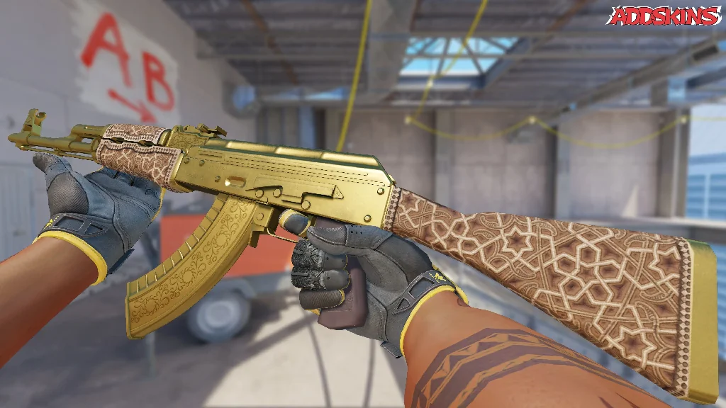 AK-47 | Gold Arabesque inspecting