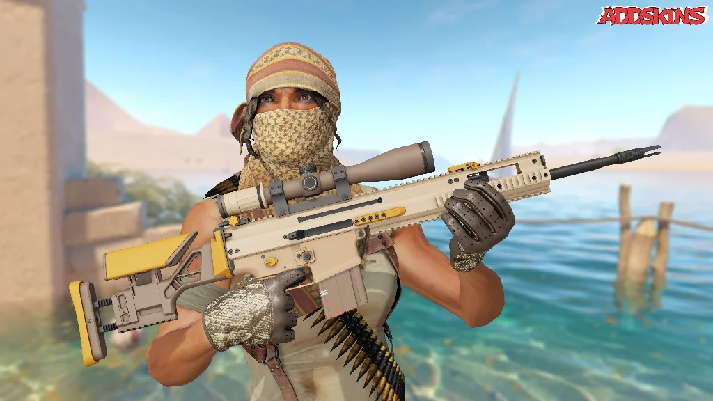 SCAR-20 | Short Ochre pose-1