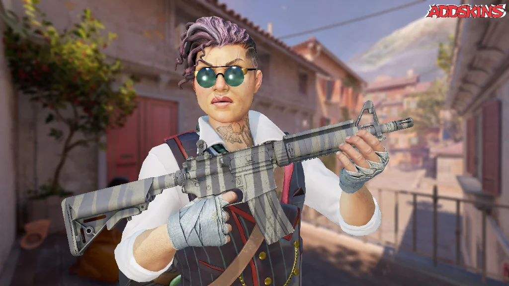 M4A4 | Faded Zebra pose-1