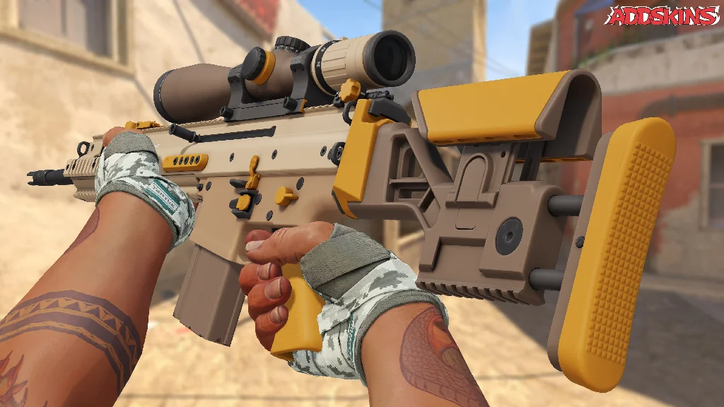 SCAR-20 | Short Ochre inspecting