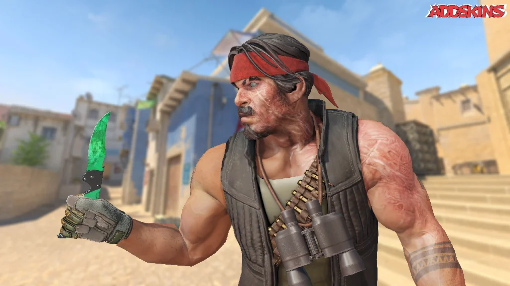 ★ Falchion Knife | Gamma Doppler Emerald pose-2