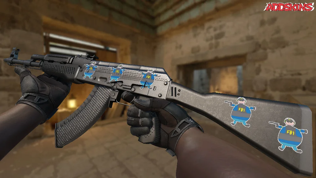 Sticker | Poorly Drawn FBI inspecting