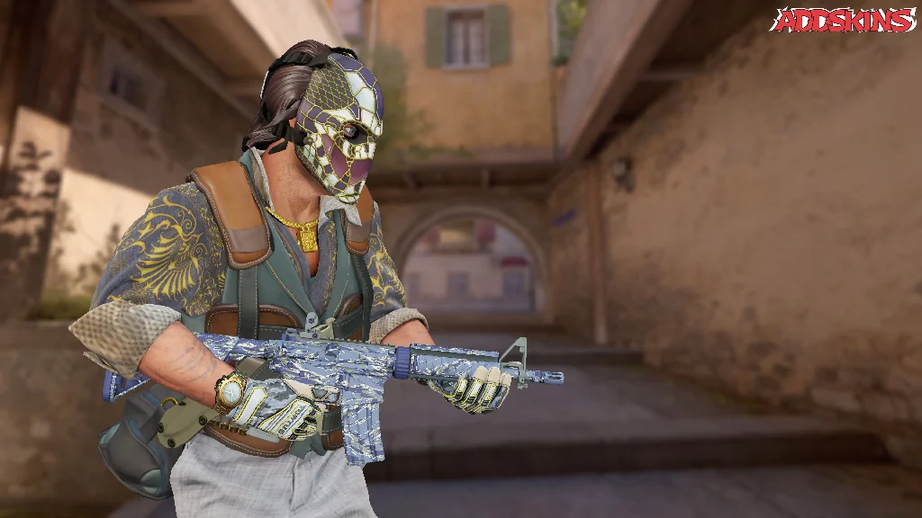 M4A4 | Naval Shred Camo pose-3