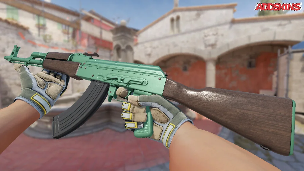 AK-47 | Wintergreen inspecting