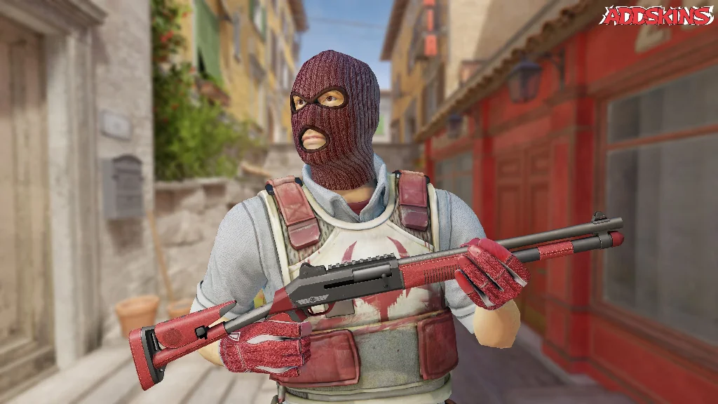XM1014 | Red Leather pose-1