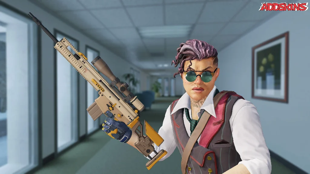 SCAR-20 | Short Ochre pose-2