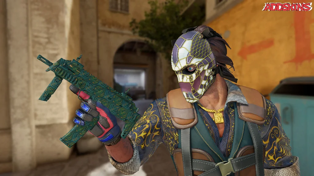 MP7 | Teal Blossom pose-2