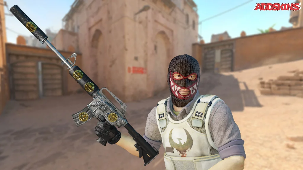Sticker | Dust II (Gold) pose-2