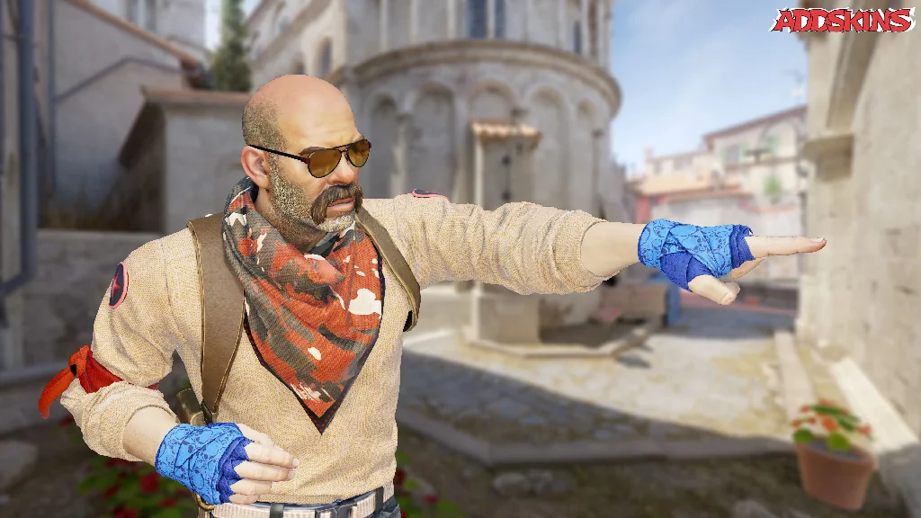 ★ Hand Wraps | Cobalt Skulls pose-2