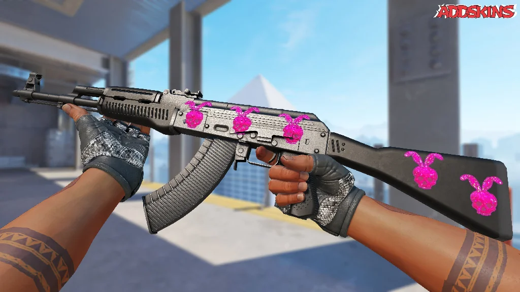 Sticker | Skull Bunny (Glitter) inspecting