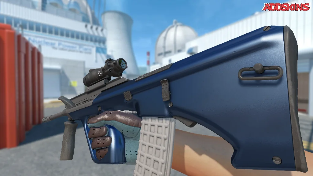 AUG | Anodized Navy inspecting
