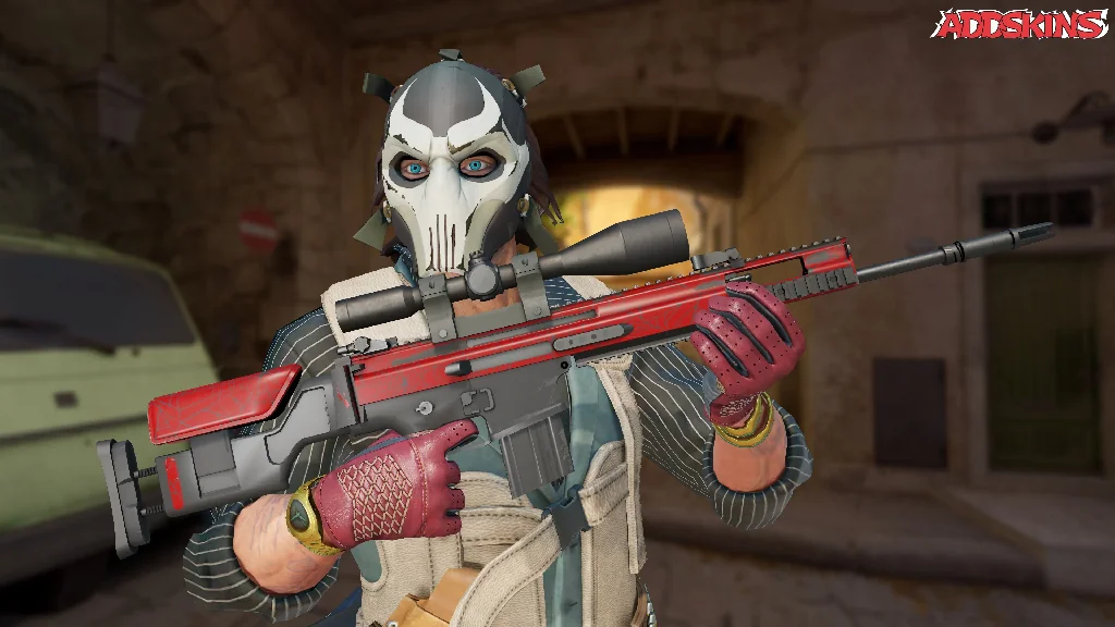SCAR-20 | Crimson Web pose-1