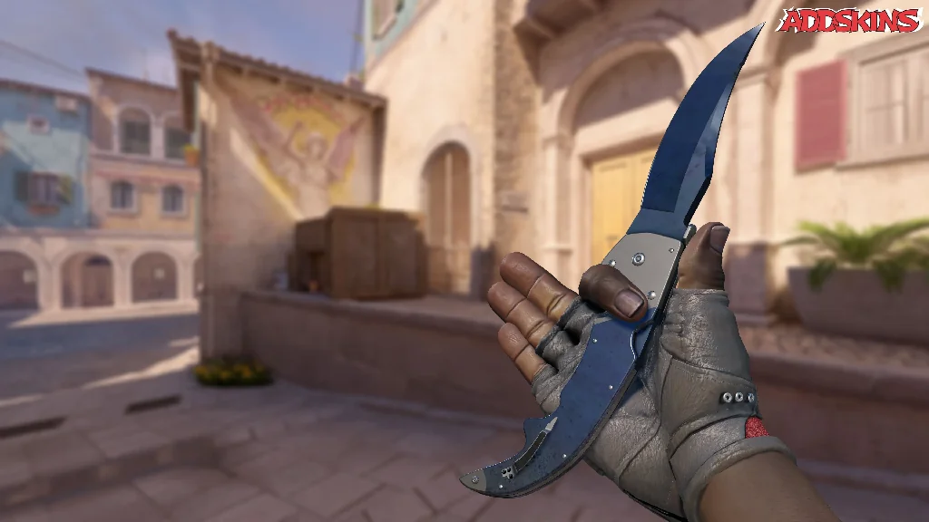 ★ Falchion Knife | Blue Steel inspecting