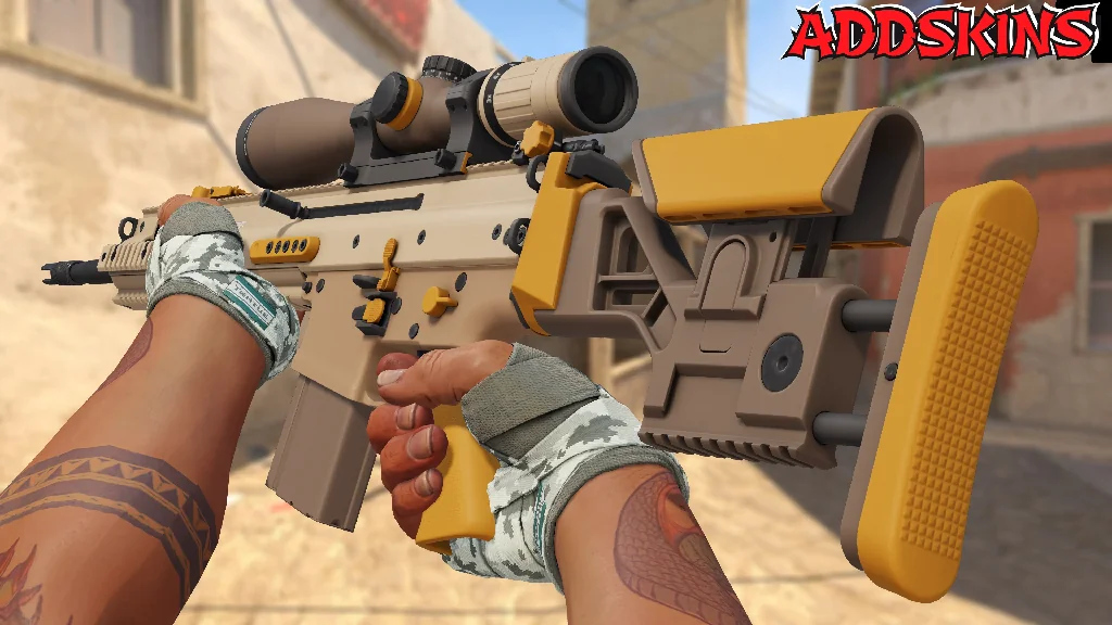 SCAR-20 | Short Ochre inspecting