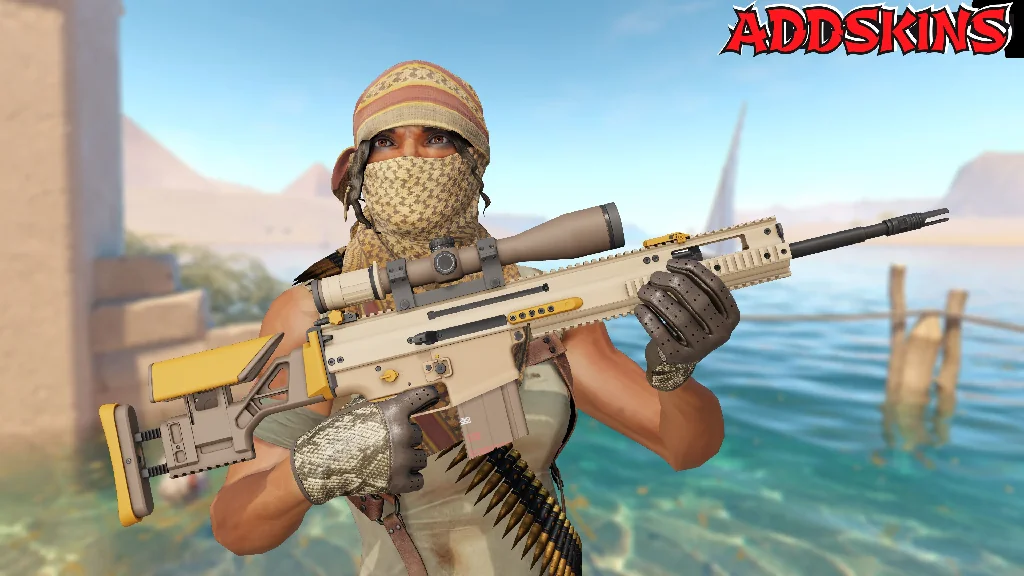 SCAR-20 | Short Ochre pose-1