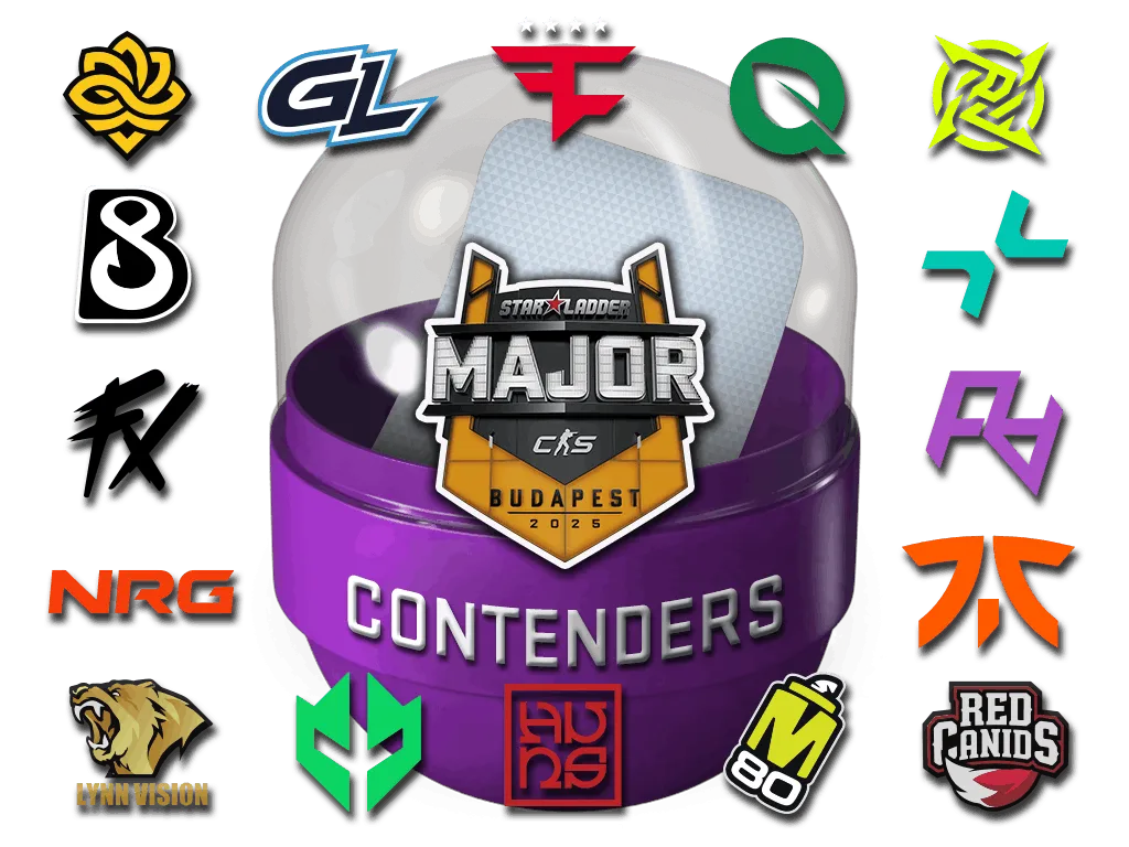 Капсула с наклейками кандидатов StarLadder Budapest Major 2025