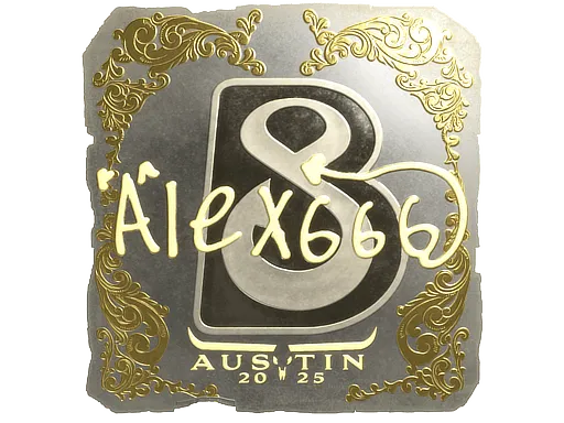 Наклейка | alex666 (золотая) | Остин-2025
