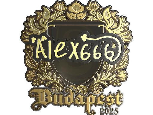 Наклейка | alex666 (золотая) | Будапешт-2025