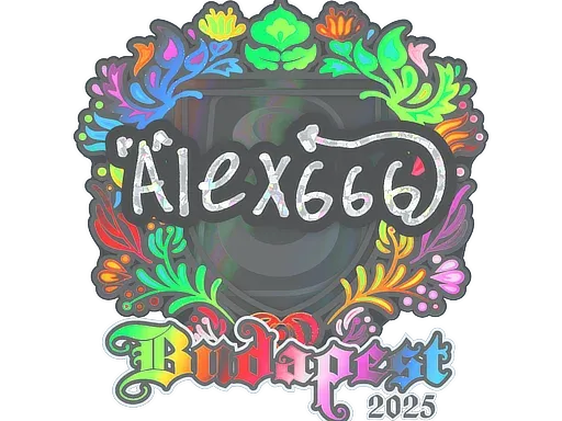Наклейка | alex666 (голографическая) | Будапешт-2025