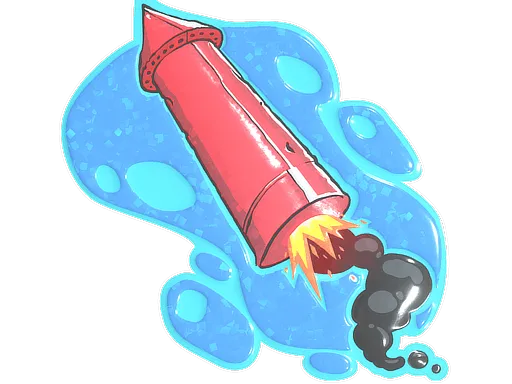 Sticker | Big Red Rocket (Glitter)