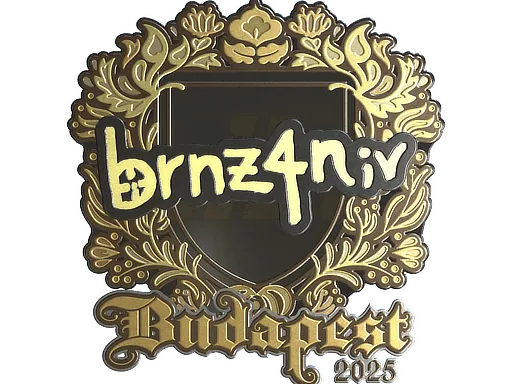 Наклейка | brnz4n (золотая) | Будапешт-2025