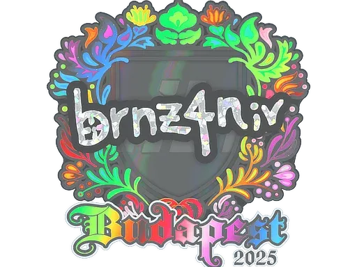 Наклейка | brnz4n (голографическая) | Будапешт-2025