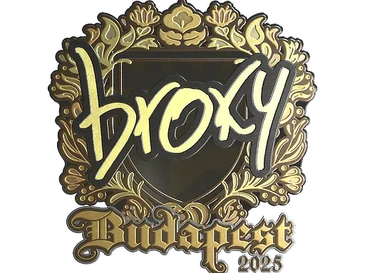 Наклейка | broky (золотая) | Будапешт-2025