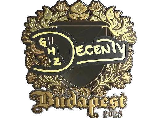 Наклейка | decenty (золотая) | Будапешт-2025