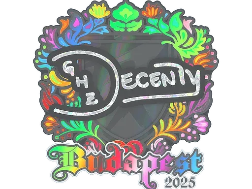 Наклейка | decenty (голографическая) | Будапешт-2025