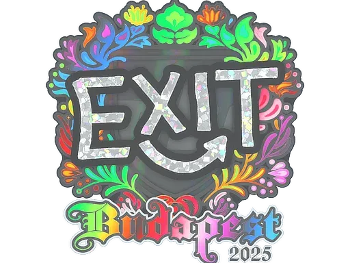 Наклейка | exit (голографическая) | Будапешт-2025