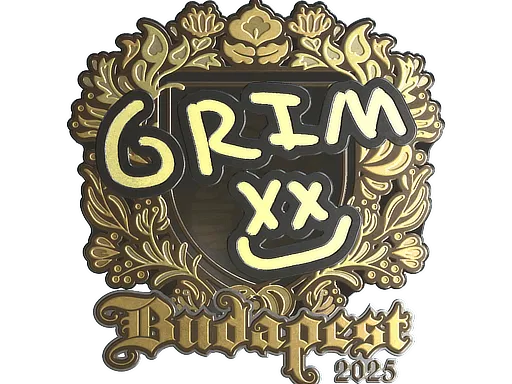 Наклейка | Grim (золотая) | Будапешт-2025