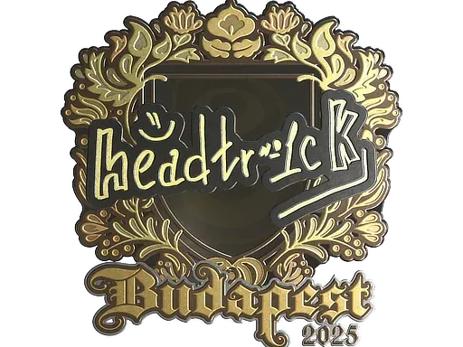 Наклейка | headtr1ck (золотая) | Будапешт-2025