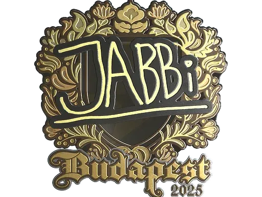 Наклейка | jabbi (золотая) | Будапешт-2025