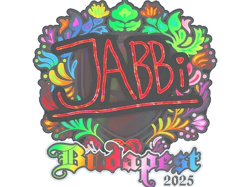 Наклейка | jabbi (голографическая) | Будапешт-2025