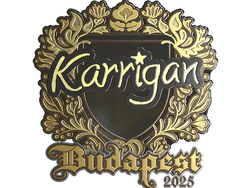 Наклейка | karrigan (золотая) | Будапешт-2025