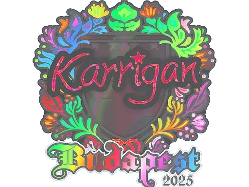 Наклейка | karrigan (голографическая) | Будапешт-2025