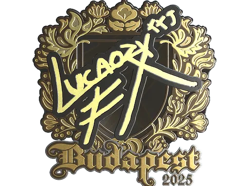 Наклейка | Lucaozy (золотая) | Будапешт-2025