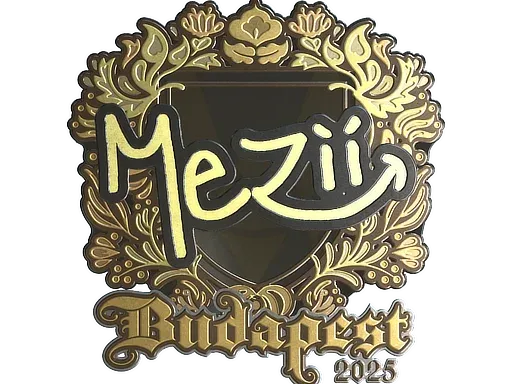 Наклейка | mezii (золотая) | Будапешт-2025