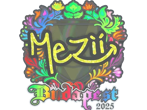 Наклейка | mezii (голографическая) | Будапешт-2025
