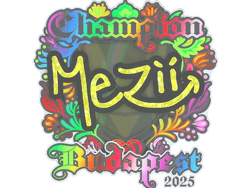 Наклейка | mezii (голографическая, чемпион) | Будапешт-2025