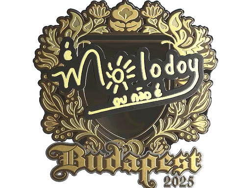 Наклейка | molodoy (золотая) | Будапешт-2025