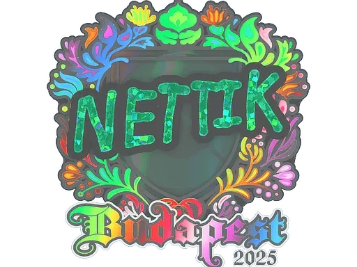 Наклейка | nettik (голографическая) | Будапешт-2025