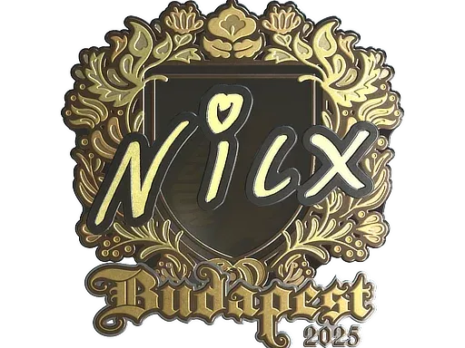 Наклейка | nicx (золотая) | Будапешт-2025
